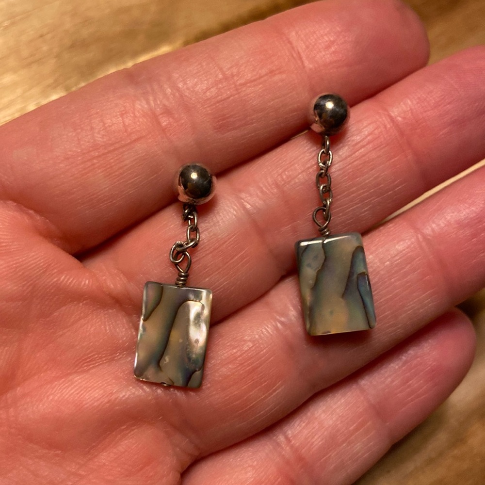 Abalone Silver Earrings